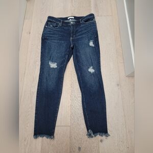 Lane Bryant Navy Distressed Skinny Jeans